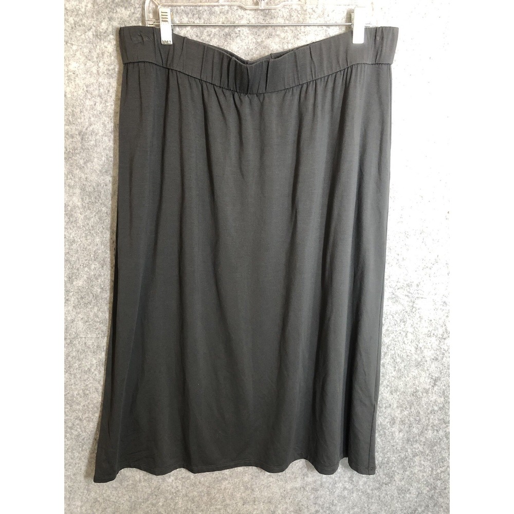 Eileen Fisher Skirt Womens 1X Black Tencel Pull On Casual Stretch Career Classic